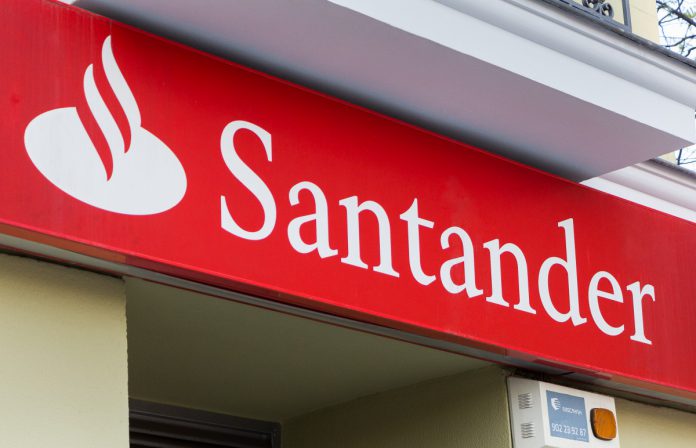 Santander sign on a branch.