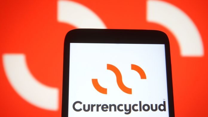 Currencycloud on a mobile phone screen.