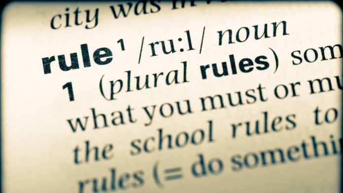 Image of the definition of the word Rule