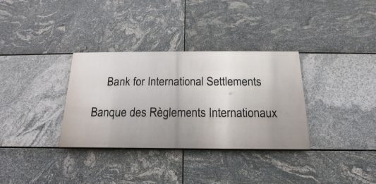 Basel / Switzerland – December 8, 2018: Sign with the name of the Bank for International Settlements - BIS - in Basel, Switzerland.