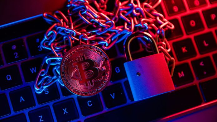 Conceptual photograph of crypto investment fraud