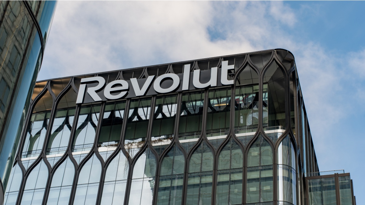 Revolut headquarters building in Canary Wharf, London, UK on 24 April 2025.