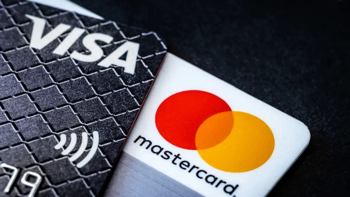 Visa and Mastercard credit cards.