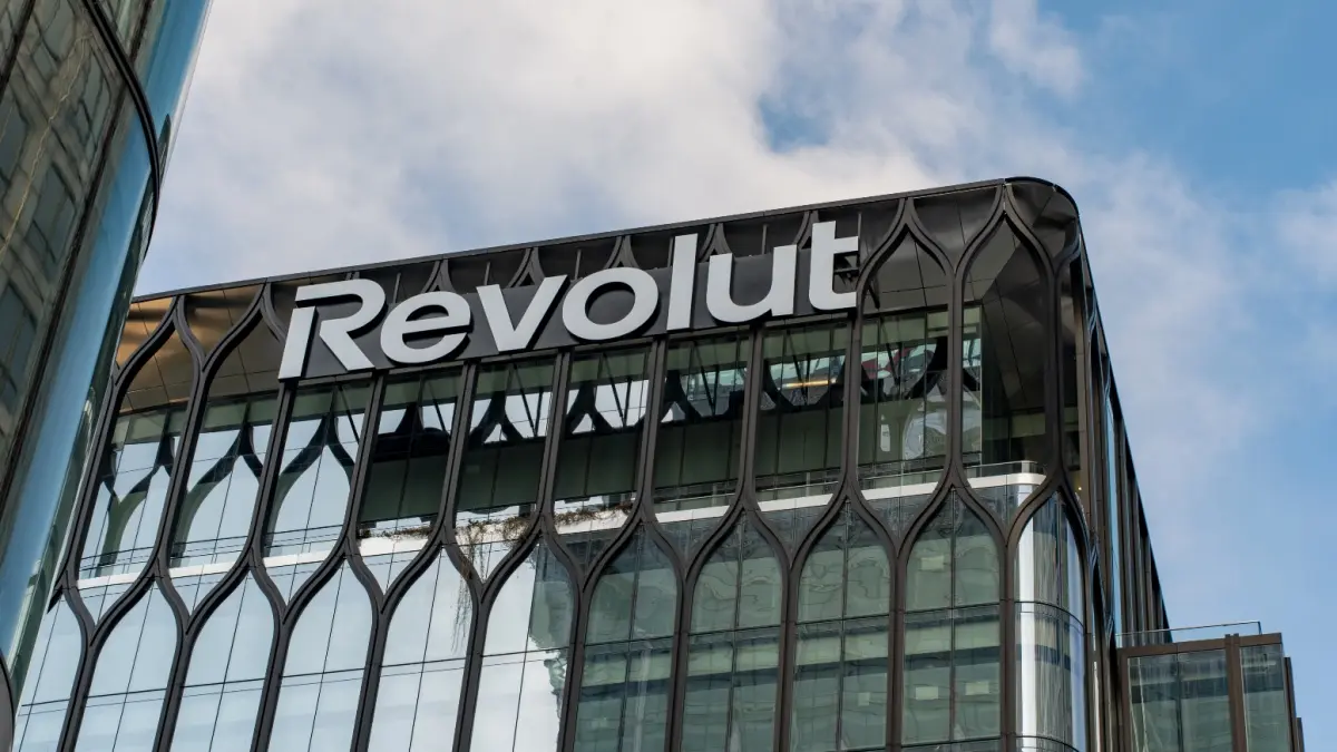 Revolut headquarters building in Canary Wharf, London, UK on 24 April 2025.