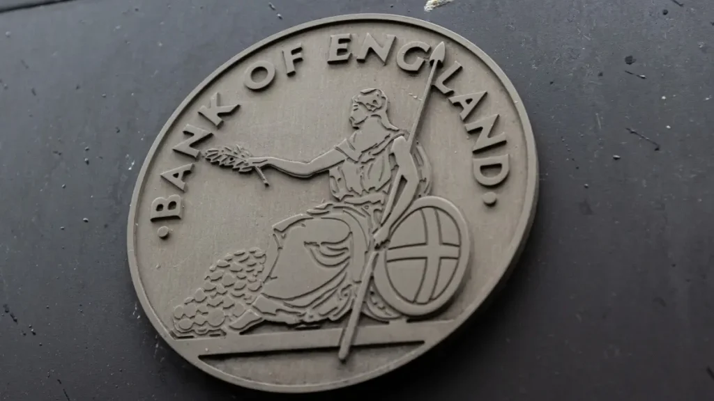 The exterior of the Bank of England.