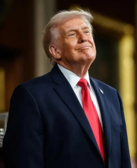 President Donald Trump delivering his first official State of the Union address of his second term before a joint session of Congress.
