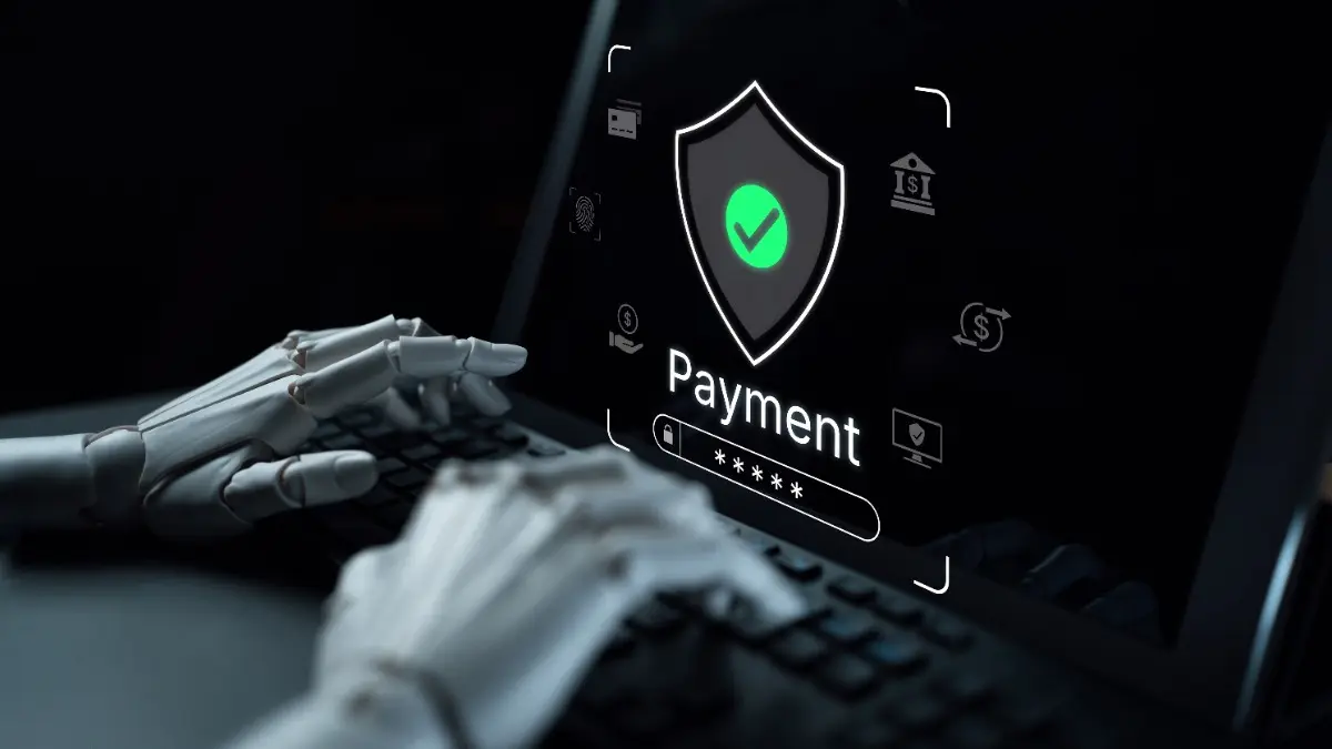 An AI assistant manages a secure payment system (agentic payments), protecting online financial transactions. This smart gateway uses advanced fraud detection to ensure every payment is safe. Parse